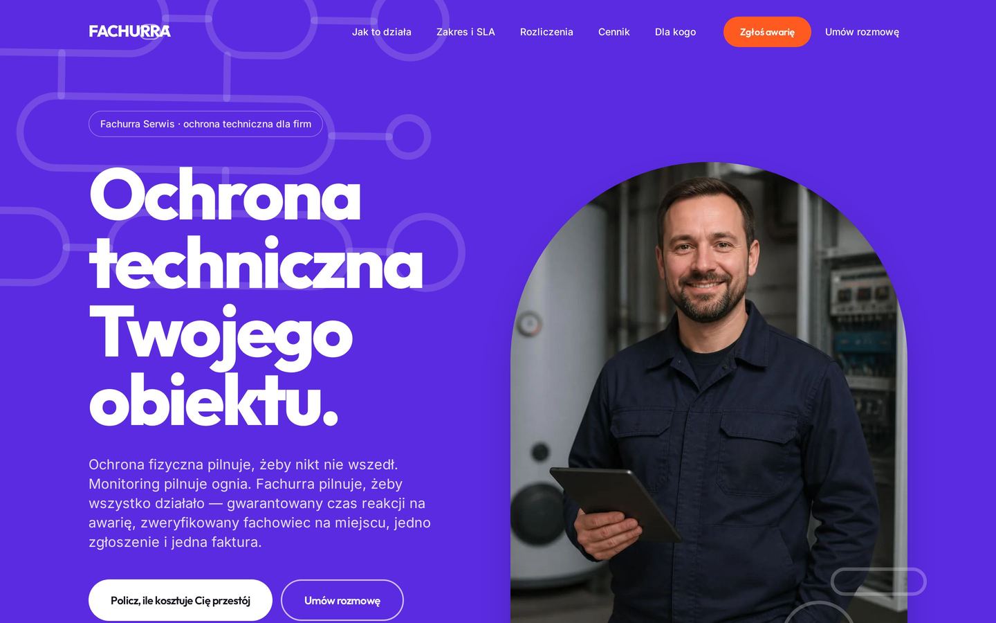 Strona Fachurra na ekranie komputera