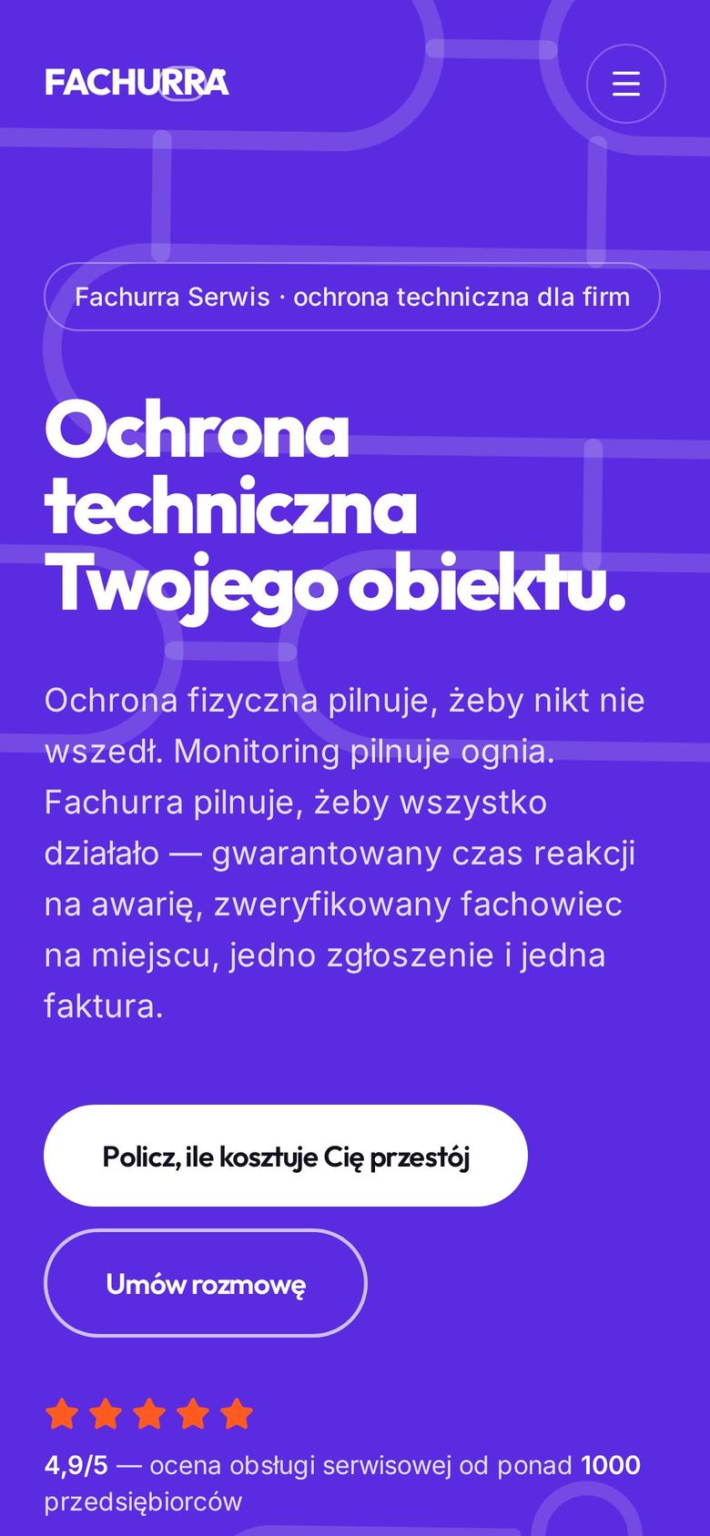 Strona Fachurra na ekranie telefonu