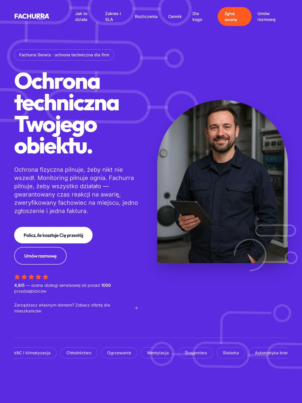 Strona Fachurra na ekranie tabletu