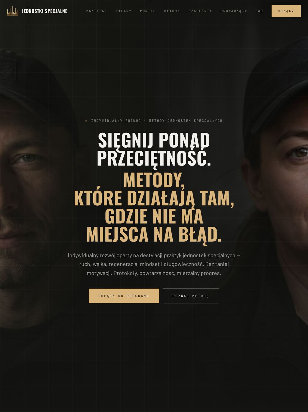 Strona Jednostki Specjalne na ekranie tabletu